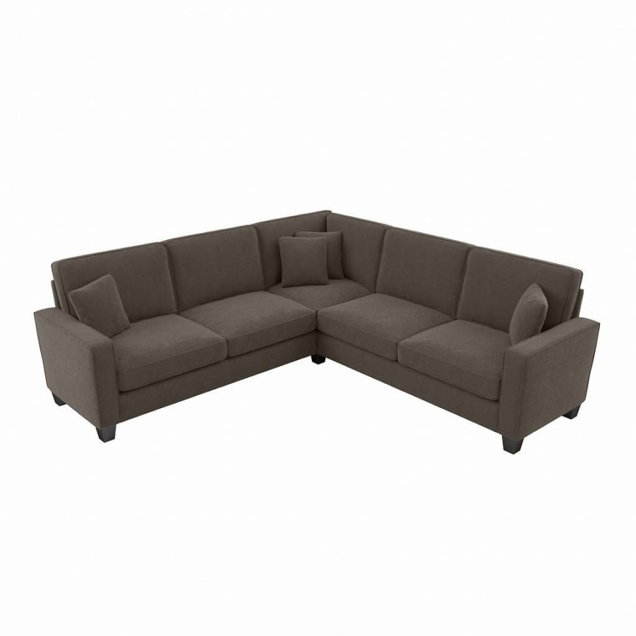 Living & Family Room Furniture * | Hot Selling Bush Furniture Stockton 99W L Shaped Sectional Couch In Chocolate Brown Microsuede Bush Furniture Sny98Scbm-03K