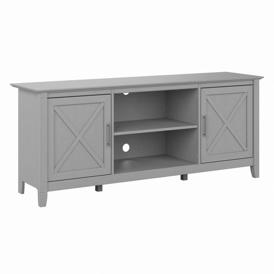 Living & Family Room Furniture * | Hot Sale Bush Furniture Key West Tv Stand For 70 Inch Tv In Cape Cod Gray Bush Furniture Kwv260Cg-03