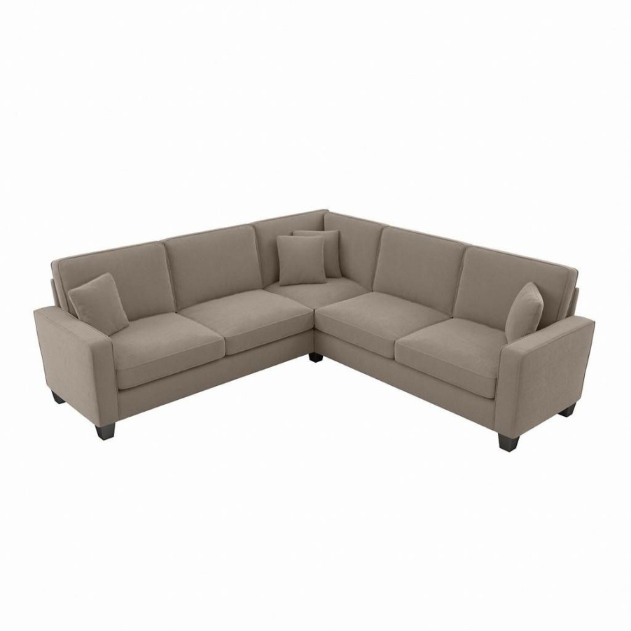 Living & Family Room Furniture * | Hot Selling Bush Furniture Stockton 99W L Shaped Sectional Couch In Tan Microsuede Bush Furniture Sny98Stnm-03K