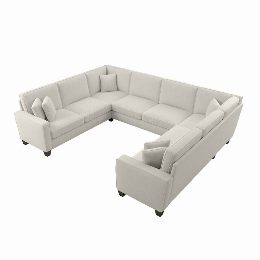 Living & Family Room Furniture * | Quick Delivery Bush Furniture Stockton 125W U Shaped Sectional Couch In Light Beige Microsuede Bush Furniture Sny123Slbm-03K