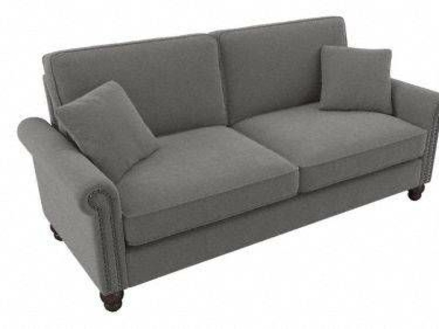 Living & Family Room Furniture * | Discounts Bush Furniture Coventry 73W Sofa In French Gray Herringbone Bush Furniture Cvj73Bfgh-03K