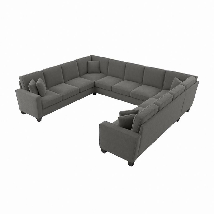 Living & Family Room Furniture * | Wholesale Bush Furniture Stockton 135W U Shaped Sectional Couch In French Gray Herringbone Sny135Sfgh-03K