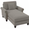 Living & Family Room Furniture * | Limited Edition Bush Furniture Coventry Chaise Lounge With Arms In Beige Herringbone Bush Furniture Cvm41Bbgh-03K