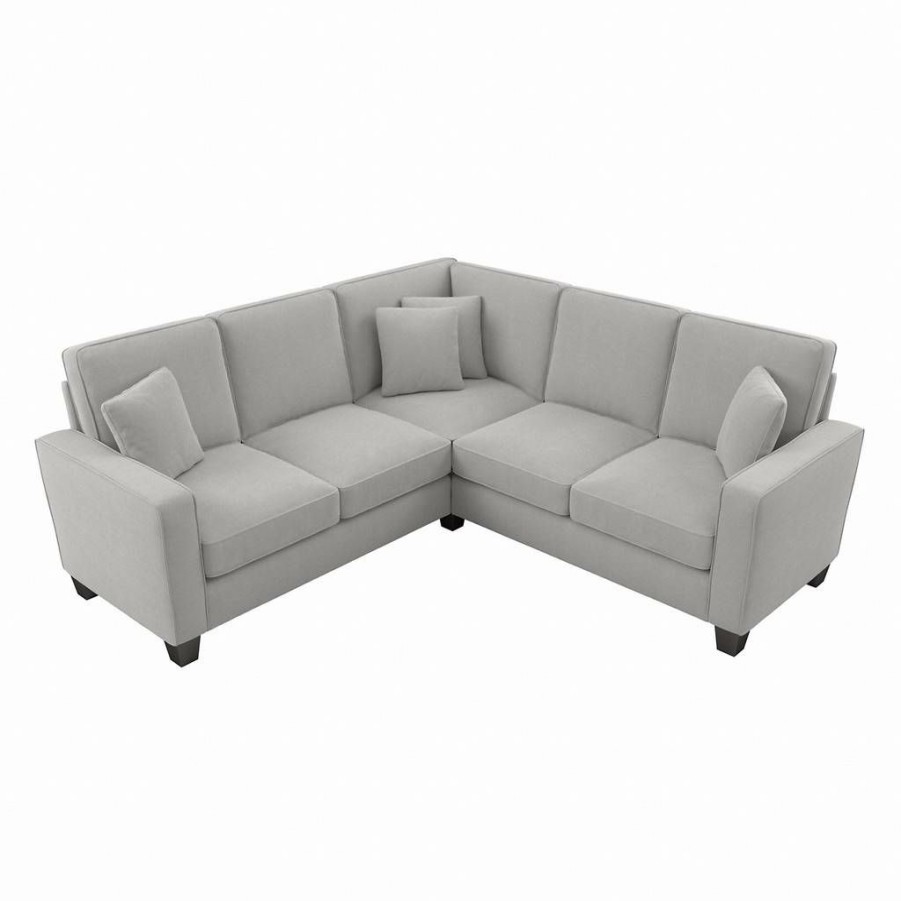 Living & Family Room Furniture * | Outlet Bush Furniture Stockton 87W L Shaped Sectional Couch In Light Gray Microsuede Bush Furniture Sny86Slgm-03K