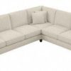 Living & Family Room Furniture * | Crazy Deals Bush Furniture Coventry 111W L Shaped Sectional Couch In Cream Herringbone Bush Furniture Cvy110Bcrh-03K