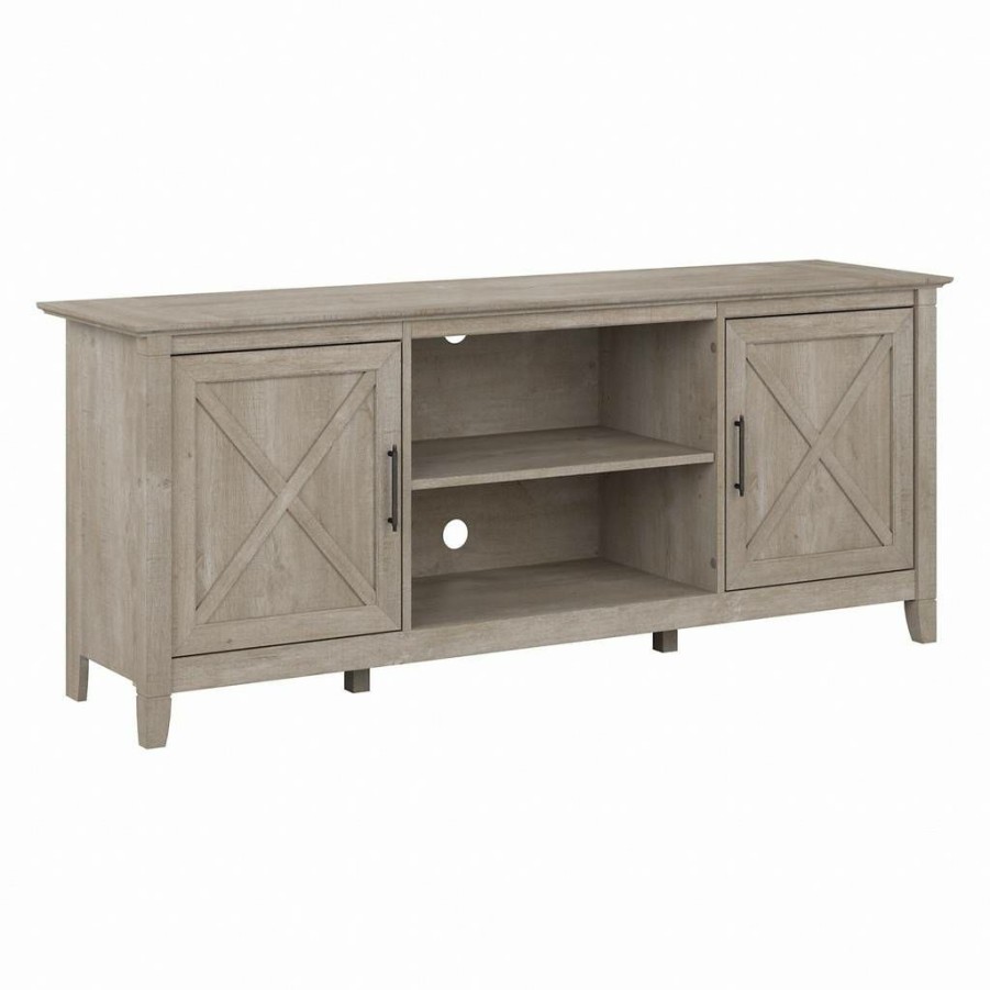 Living & Family Room Furniture * | Online Bush Furniture Key West Tv Stand For 70 Inch Tv In Washed Gray Bush Furniture Kwv260Wg-03