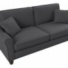 Living & Family Room Furniture * | Outlet Bush Furniture Hudson 73W Sofa In Charcoal Gray Herringbone Bush Furniture Hdj73Bcgh-03K