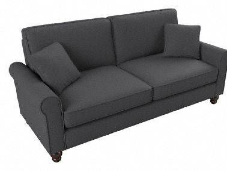 Living & Family Room Furniture * | Outlet Bush Furniture Hudson 73W Sofa In Charcoal Gray Herringbone Bush Furniture Hdj73Bcgh-03K