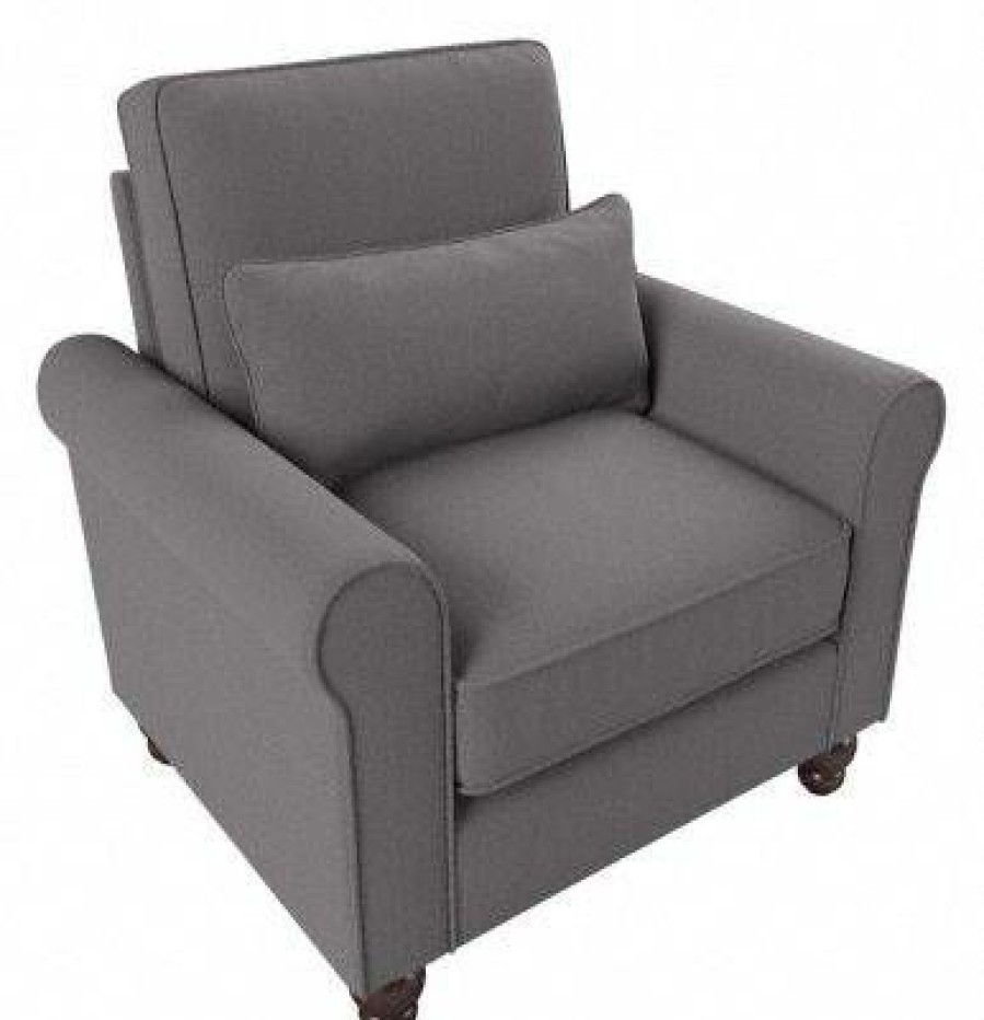 Living & Family Room Furniture * | Wholesale Bush Furniture Hudson Accent Chair With Arms In French Gray Herringbone Bush Furniture Hdk36Bfgh-03