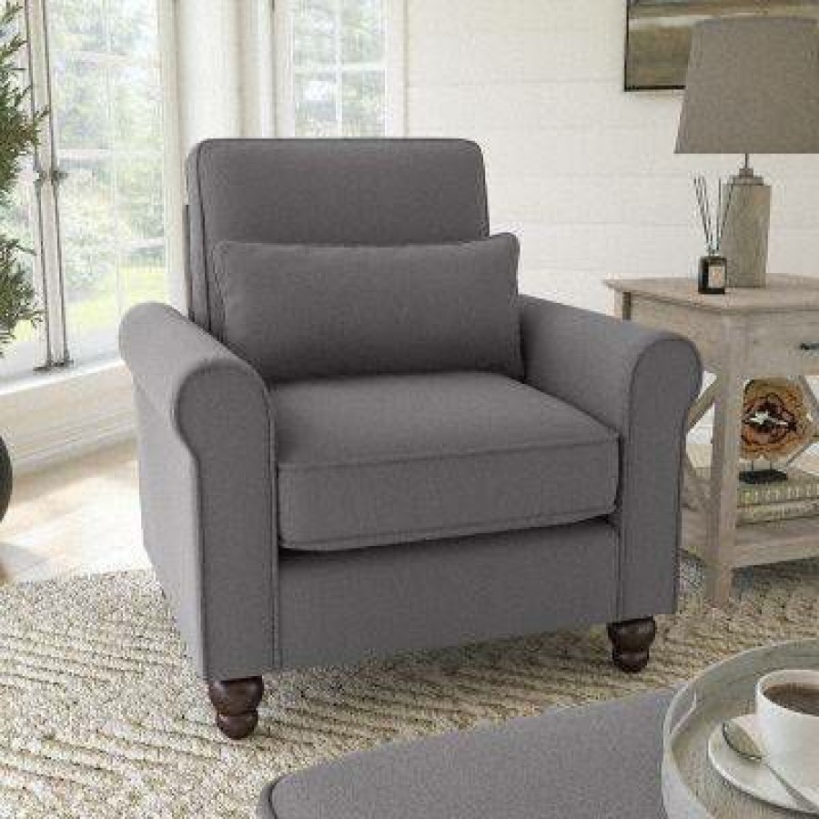 Living & Family Room Furniture * | Wholesale Bush Furniture Hudson Accent Chair With Arms In French Gray Herringbone Bush Furniture Hdk36Bfgh-03