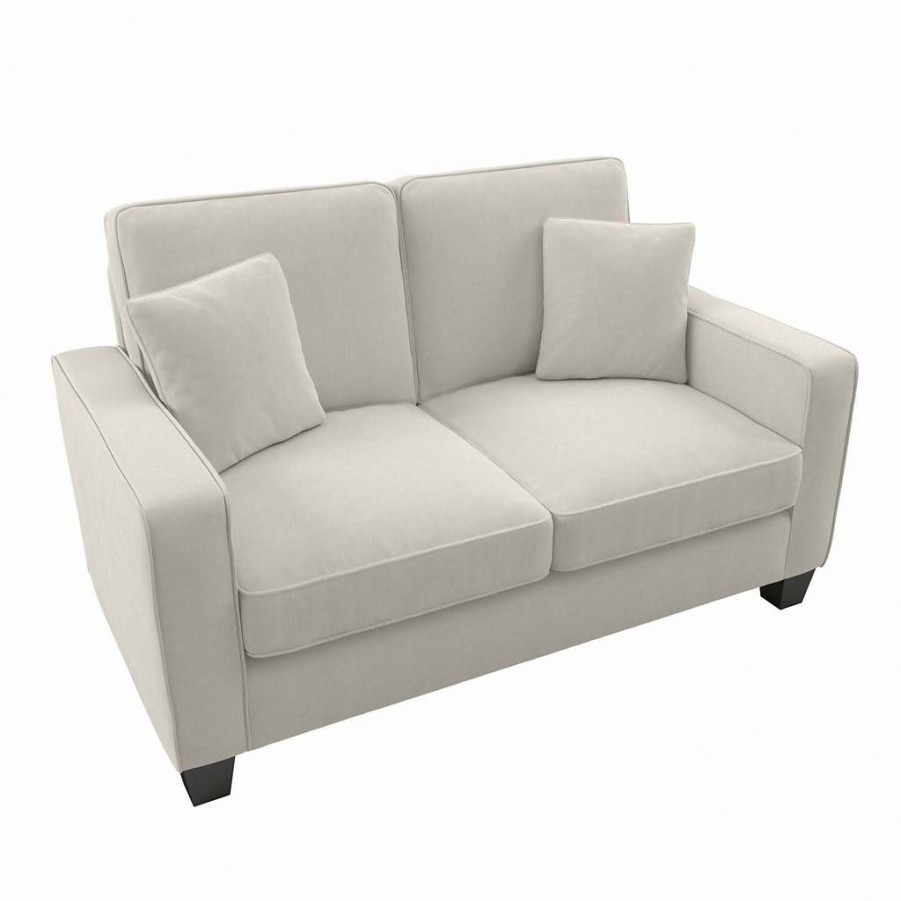 Living & Family Room Furniture * | Hot Selling Bush Furniture Stockton 61W Loveseat In Light Beige Microsuede Bush Furniture Snj61Slbm-03K