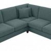 Living & Family Room Furniture * | Hot Sell Bush Furniture Coventry 87W L Shaped Sectional Couch In Turkish Blue Herringbone Bush Furniture Cvy86Btbh-03K