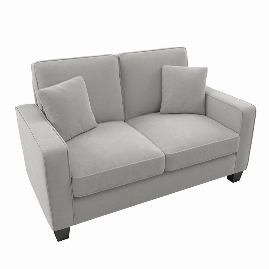 Living & Family Room Furniture * | Promotions Bush Furniture Stockton 61W Loveseat In Light Gray Microsuede Bush Furniture Snj61Slgm-03K