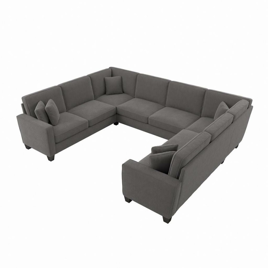 Living & Family Room Furniture * | Limited Edition Bush Furniture Stockton 123W U Shaped Sectional Couch In French Gray Herringbone Sny123Sfgh-03K