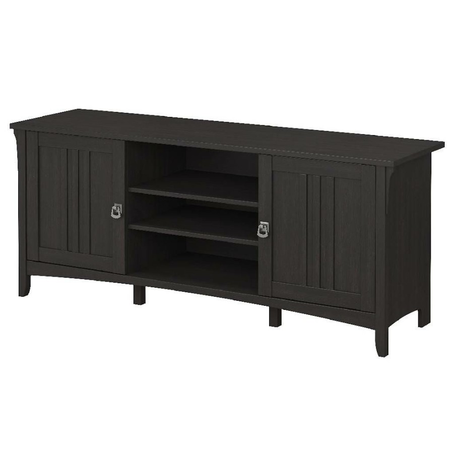 Living & Family Room Furniture * | Limited Edition Bush Furniture Salinas 60W Tv Stand For 70 Inch Tv In Vintage Black Bush Furniture Sav160Vb-03