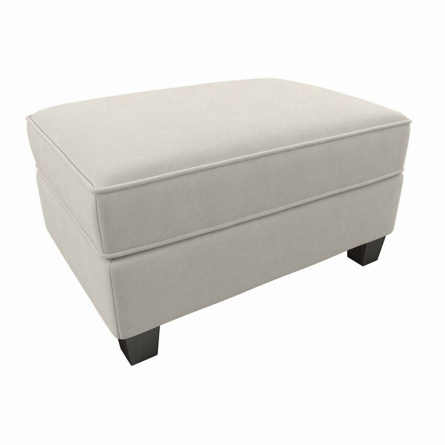 Living & Family Room Furniture * | Quick Expedition Bush Furniture Stockton Storage Ottoman In Light Beige Microsuede Bush Furniture Sno34Slbm-Z