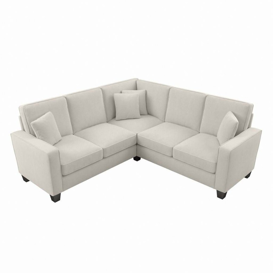 Living & Family Room Furniture * | Clearance Sale Bush Furniture Stockton 87W L Shaped Sectional Couch In Light Beige Microsuede Bush Furniture Sny86Slbm-03K