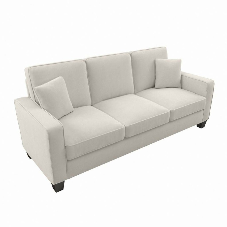 Living & Family Room Furniture * | Classical Bush Furniture Stockton 85W Sofa In Light Beige Microsuede Bush Furniture Snj85Slbm-03K