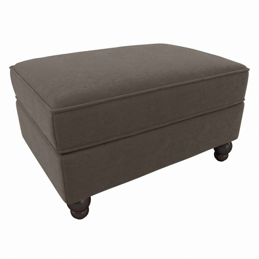 Living & Family Room Furniture * | Hot Sale Bush Furniture Coventry Storage Ottoman In Chocolate Brown Microsuede Bush Furniture Cvo34Bcbm-Z