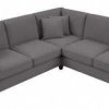 Living & Family Room Furniture * | With Discount Bush Furniture Hudson 87W L Shaped Sectional Couch In French Gray Herringbone Bush Furniture Hdy86Bfgh-03K