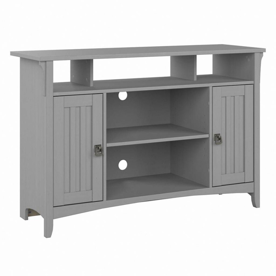 Living & Family Room Furniture * | Large Choice Bush Furniture Salinas Tall Tv Stand For 55 Inch Tv In Cape Cod Gray Bush Furniture Sav148Cg-03