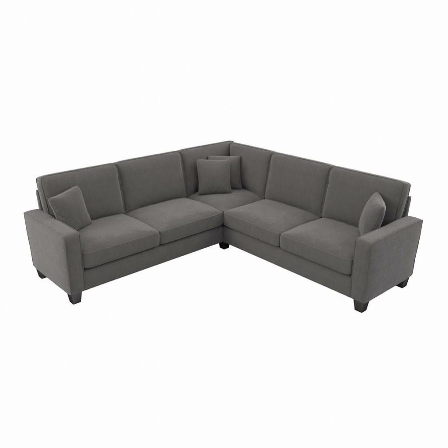 Living & Family Room Furniture * | Excellent Quality Bush Furniture Stockton 98W L Shaped Sectional Couch In French Gray Herringbone Sny98Sfgh-03K