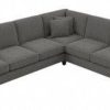 Living & Family Room Furniture * | Hot Sell Bush Furniture Coventry 111W L Shaped Sectional Couch In French Gray Herringbone Bush Furniture Cvy110Bfgh-03K