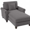 Living & Family Room Furniture * | Discounts Bush Furniture Hudson Chaise Lounge With Arms In French Gray Herringbone Bush Furniture Hdm41Bfgh-03K