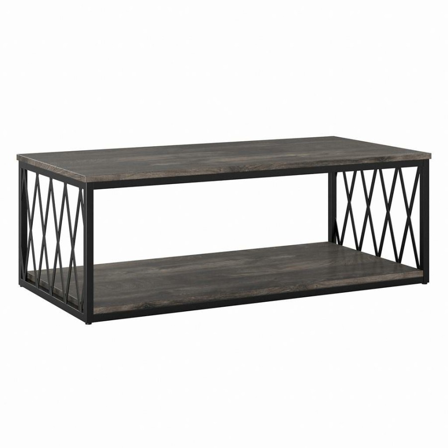 Living & Family Room Furniture * | Special Offers Kathy Ireland Home By Bush Furniture City Park Industrial Coffee Table In Dark Gray Hickory Bush Furniture Cpt248Gh-03