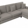 Living & Family Room Furniture * | Special Offers Bush Furniture Hudson 102W Sectional Couch With Reversible Chaise Lounge In Beige Herringbone Bush Furniture Hdy102Bbgh-03K