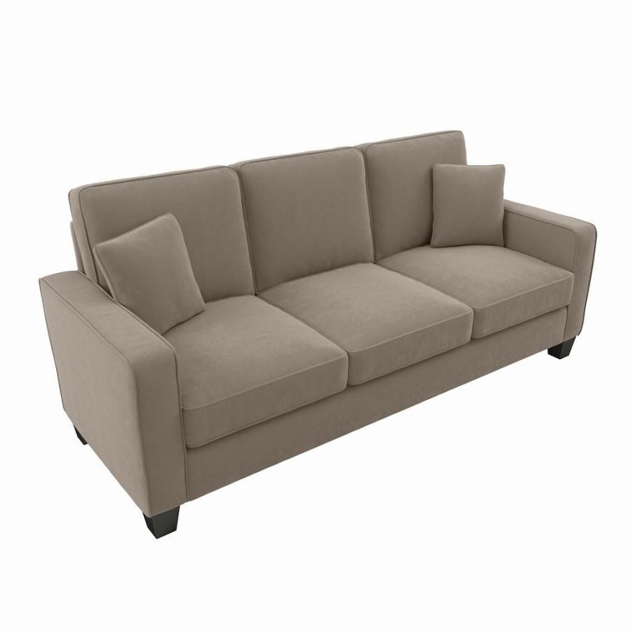 Living & Family Room Furniture * | Limited Edition Bush Furniture Stockton 85W Sofa In Tan Microsuede Bush Furniture Snj85Stnm-03K