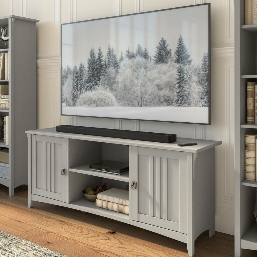 Living & Family Room Furniture * | Hot Sell Bush Furniture Salinas Tv Stand For 70 Inch Tv In Cape Cod Gray Bush Furniture Sav260Cg-03