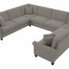 Living & Family Room Furniture * | Wholesale Bush Furniture Coventry 125W U Shaped Sectional Couch In Beige Herringbone Bush Furniture Cvy123Bbgh-03K