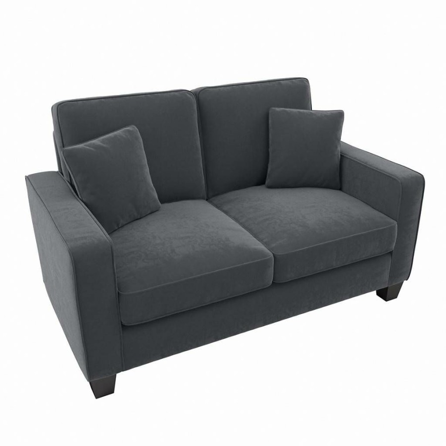 Living & Family Room Furniture * | Hot Sell Bush Furniture Stockton 61W Loveseat In Dark Gray Microsuede Bush Furniture Snj61Sdgm-03K