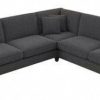 Living & Family Room Furniture * | Limited Edition Bush Furniture Coventry 99W L Shaped Sectional Couch In Charcoal Gray Herringbone Bush Furniture Cvy98Bcgh-03K