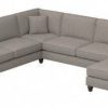 Living & Family Room Furniture * | Promotions Bush Furniture Hudson 128W U Shaped Sectional Couch With Reversible Chaise Lounge In Beige Herringbone Bush Furniture Hdy127Bbgh-03K