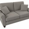 Living & Family Room Furniture * | Hot Sell Bush Furniture Hudson 61W Loveseat In Beige Herringbone Bush Furniture Hdj61Bbgh-03K