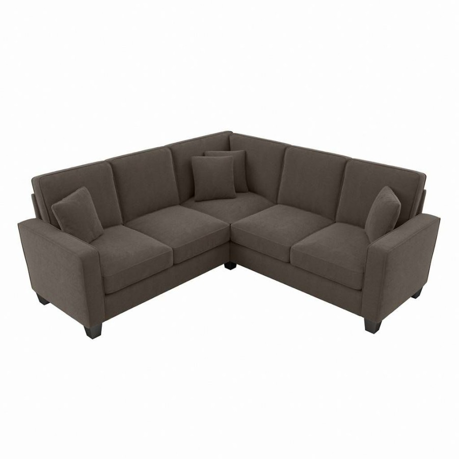 Living & Family Room Furniture * | Wholesale Bush Furniture Stockton 87W L Shaped Sectional Couch In Chocolate Brown Microsuede Bush Furniture Sny86Scbm-03K