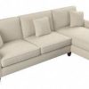 Living & Family Room Furniture * | Classical Bush Furniture Hudson 102W Sectional Couch With Reversible Chaise Lounge In Cream Herringbone Bush Furniture Hdy102Bcrh-03K