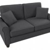 Living & Family Room Furniture * | Hot Sell Bush Furniture Hudson 61W Loveseat In Charcoal Gray Herringbone Bush Furniture Hdj61Bcgh-03K