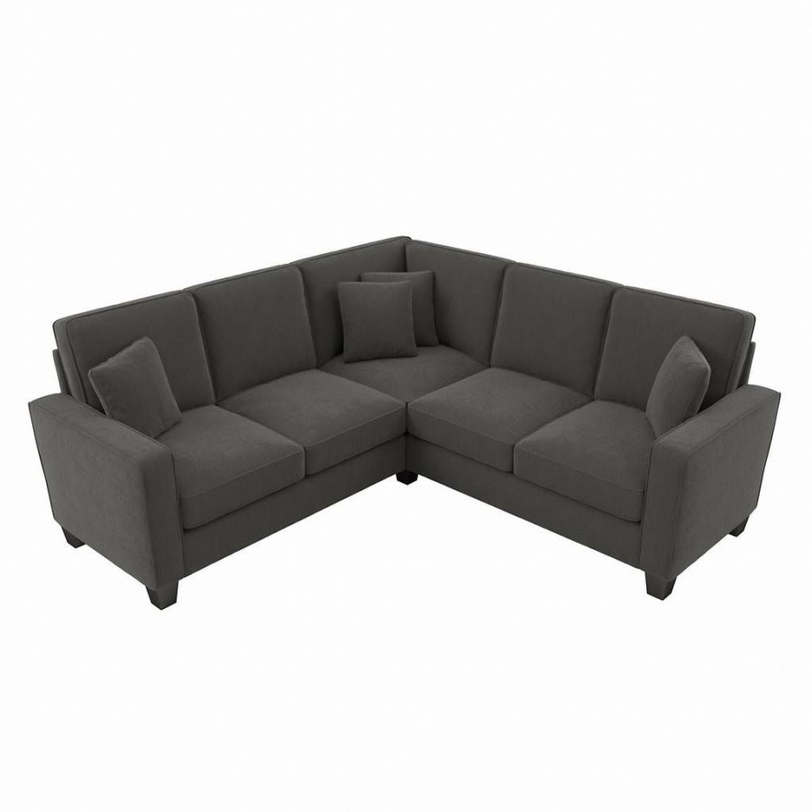 Living & Family Room Furniture * | Featured Bush Furniture Stockton 86W L Shaped Sectional Couch In Charcoal Gray Herringbone Sny86Scgh-03K