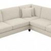 Living & Family Room Furniture * | Best Sale Bush Furniture Coventry 99W L Shaped Sectional Couch In Cream Herringbone Bush Furniture Cvy98Bcrh-03K