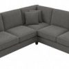 Living & Family Room Furniture * | Limited Edition Bush Furniture Coventry 87W L Shaped Sectional Couch In French Gray Herringbone Bush Furniture Cvy86Bfgh-03K