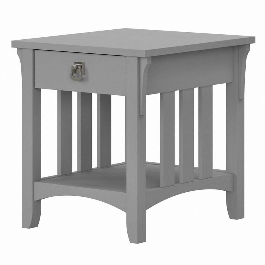 Living & Family Room Furniture * | Promotions Salinas End Table With Storage In Cape Cod Gray Bush Furniture Sat118Cg-03