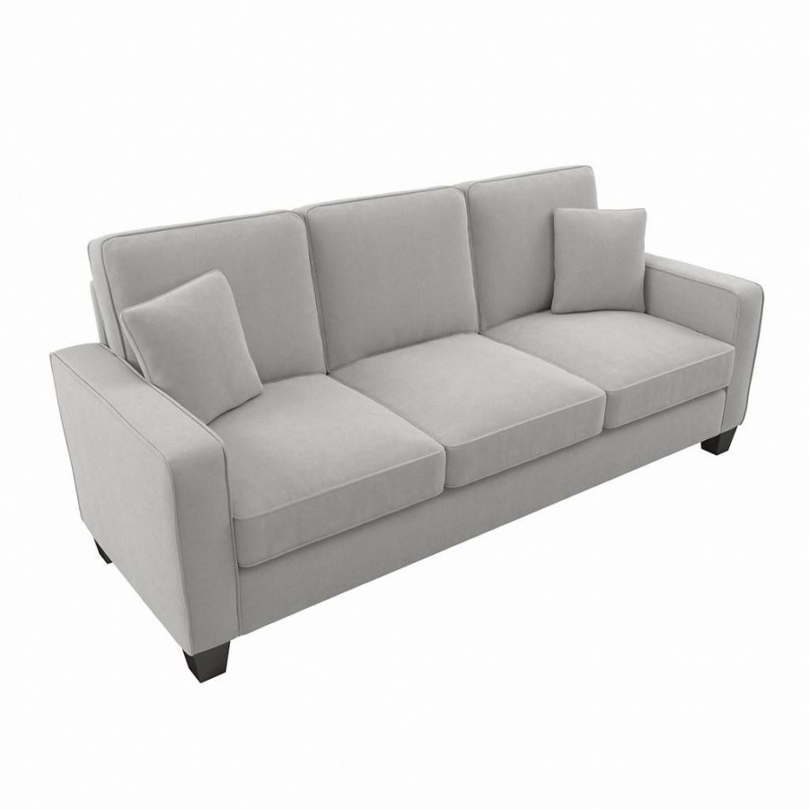 Living & Family Room Furniture * | Promotions Bush Furniture Stockton 85W Sofa In Light Gray Microsuede Bush Furniture Snj85Slgm-03K