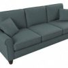 Living & Family Room Furniture * | Crazy Deals Bush Furniture Hudson 85W Sofa In Turkish Blue Herringbone Bush Furniture Hdj85Btbh-03K