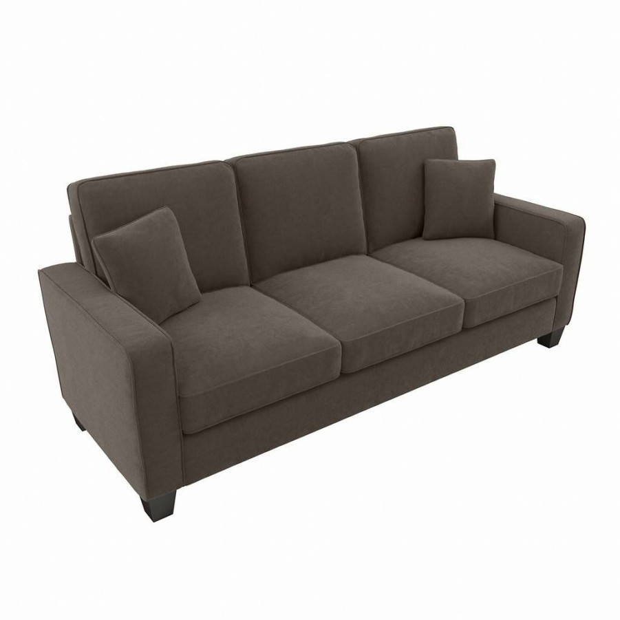 Living & Family Room Furniture * | Promotions Bush Furniture Stockton 85W Sofa In Chocolate Brown Microsuede Bush Furniture Snj85Scbm-03K