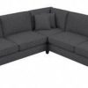 Living & Family Room Furniture * | Promotions Bush Furniture Hudson 99W L Shaped Sectional Couch In Charcoal Gray Herringbone Bush Furniture Hdy98Bcgh-03K