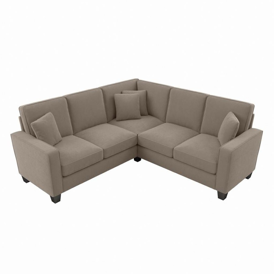 Living & Family Room Furniture * | Promotions Bush Furniture Stockton 87W L Shaped Sectional Couch In Tan Microsuede Bush Furniture Sny86Stnm-03K