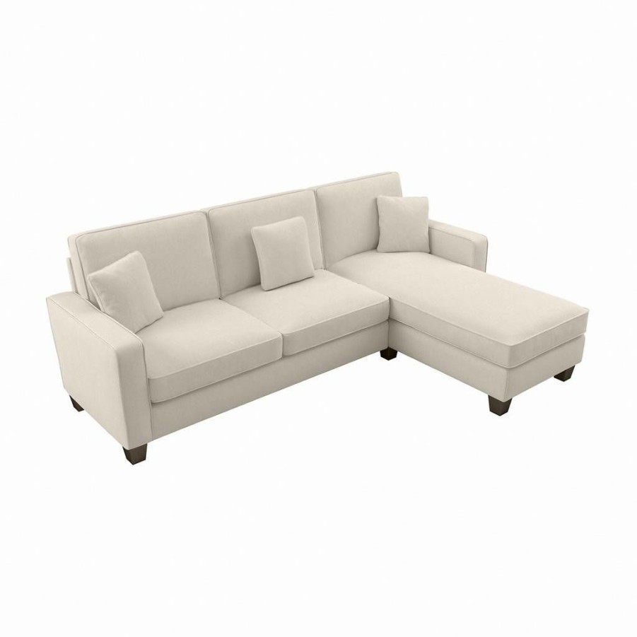 Living & Family Room Furniture * | Promotions Bush Furniture Stockton 102W Sectional Couch With Reversible Chaise Lounge In Cream Herringbone Sny102Scrh-03K